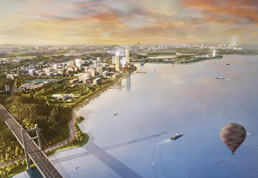 東莞濱海灣新區位于珠三角城市群東西岸交匯處，與前海、南沙等國家自貿片區緊密連接，是珠江東岸少有的可集中連片開發的戰略性區域。圖為濱海灣新區建設效果圖。