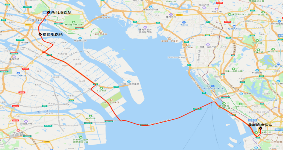 廣深跨市公交站點示意圖。圖源：南沙交投集團