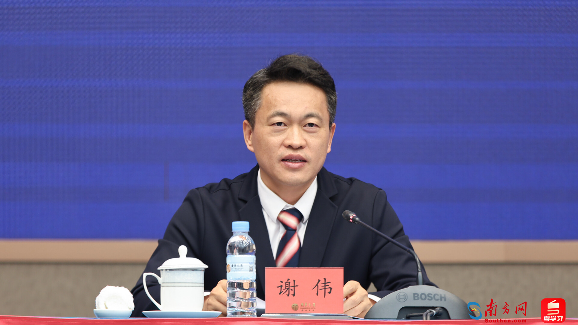 廣州南沙開發區黨工委副書記謝偉。 廣州南沙開發區黨工委副書記謝偉。