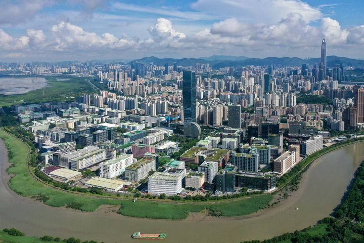 俯瞰河套深港科技創新合作區深圳園區（2023年8月23日攝，無人機照片）。新華社記者 梁旭 攝