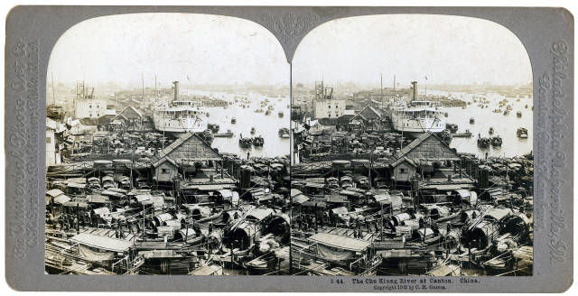 1902年，廣東廣州，珠江邊的繁忙景象。來(lái)源：視覺(jué)中國(guó)