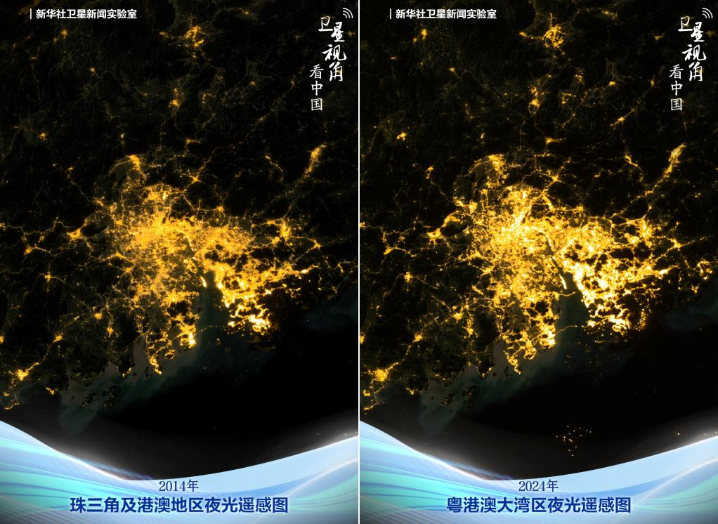 粵港澳大灣區夜光遙感圖