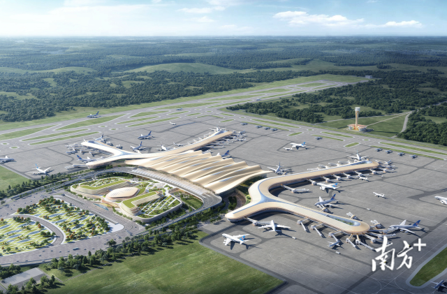 航站樓效果圖。 航站樓效果圖。