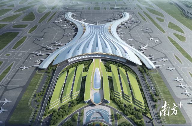 廣州白云機場T3航站樓效果圖。 廣州白云機場T3航站樓效果圖。