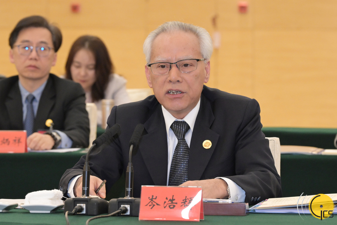 The Chief Executive, Mr Sam Hou Fai, speaks at the Guangdong-Macao Cooperation Joint Conference 2025 held in Guangzhou, Guangdong Province.
