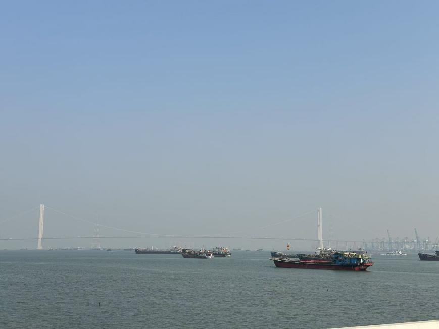 從獅子洋通道建設現場遠望 從獅子洋通道建設現場遠望