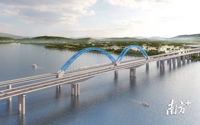 南新高速西江特大橋（效果圖）。  