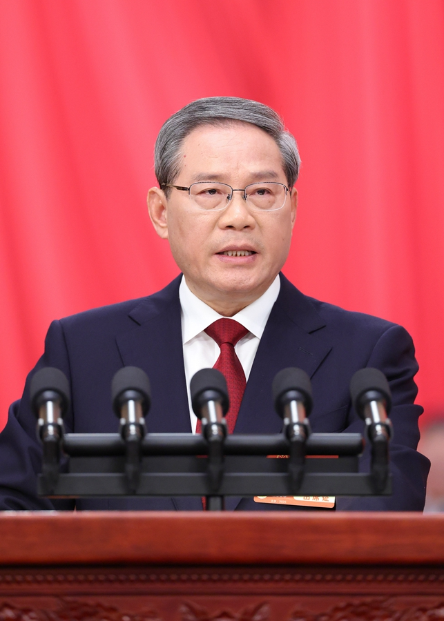 3月5日上午，第十四屆全國(guó)人民代表大會(huì)第三次會(huì)議在北京人民大會(huì)堂開(kāi)幕。國(guó)務(wù)院總理李強(qiáng)作政府工作報(bào)告。新華社記者 劉彬 攝