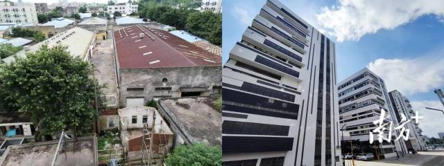中山市小欖鎮永寧社區華中路工業園改造前后對比。資料圖片