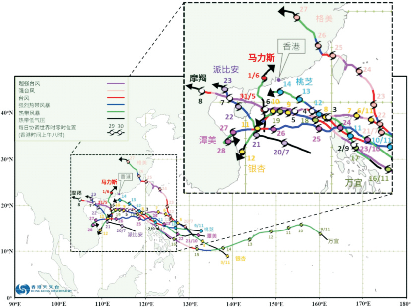 2024年影響大灣區(qū)的臺風路徑圖 2024年影響大灣區(qū)的臺風路徑圖